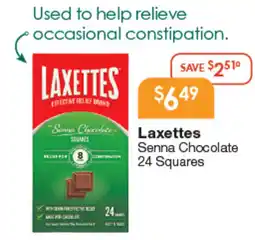 Soul Pattinson Chemist Laxettes Senna Chocolate 24 Squares offer
