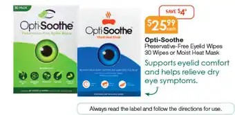 Opti Soothe Preservative-Free Eyelid Wipes 30 Wipes or Moist Heat Mask