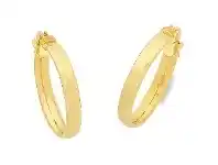 Bevilles Jewellery 9ct Yellow Gold Plain Hoop Earrings - 3x15mm offer