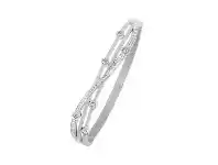 Bevilles Jewellery Crystal Station Crossover Bangle in Stainless Steel offer
