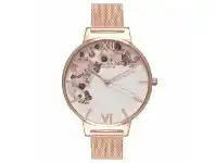 Bevilles Jewellery Olivia Burton Signature Floral Rose Gold Mesh Watch OB16WG18 offer