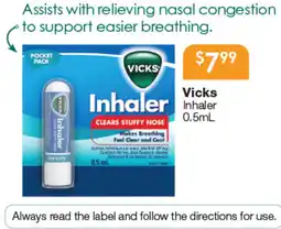 Soul Pattinson Chemist Vicks Inhaler offer