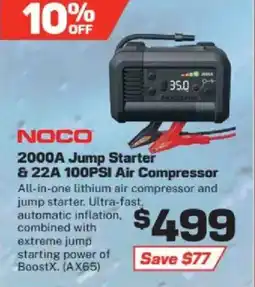 Repco 2000A Jump Starter & 22A 100PSI Air Compressor offer