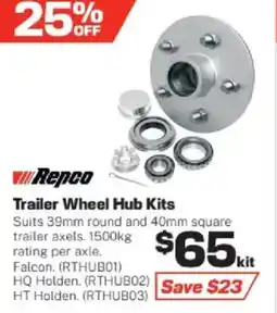 Repco Trailer Wheel Hub Kits offer