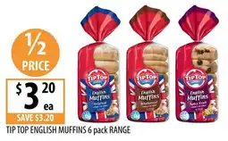 Supabarn Tip top english muffins range offer
