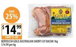 Supabarn Bertocchi gold australian short cut bacon offer