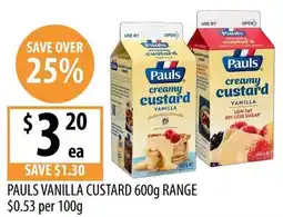 Supabarn Pauls vanilla custard range offer