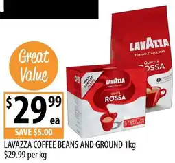Supabarn Lavazza coffee beans and ground offer