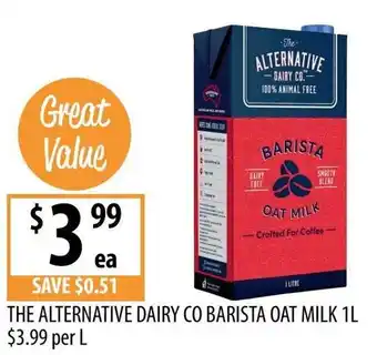Supabarn The alternative dairy co barista oat milk offer