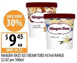 Supabarn Haagen dazs ice cream tubs range offer