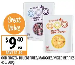 Supabarn Oob frozen blueberries/mangoes/mixed berries offer