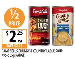 Supabarn Campbells chunky & country ladle soup range offer