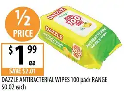 Supabarn Dazzle antibacterial wipes range offer
