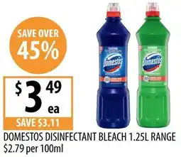 Supabarn Domestos disinfectant bleach range offer
