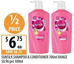 Supabarn Sunsilk shampoo & conditioner range offer