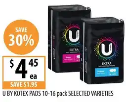 Supabarn U by kotex pads offer