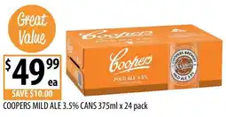 Supabarn Coopers mild ale 3.5% cans offer