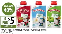 Supabarn Yoplait petit miam kids yoghurt pouch range offer