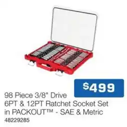 Burson Auto Parts 98 piece 3/8 drive 6pt & 12pt ratchet socket set in packout sae & metric offer