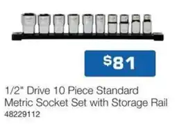 Burson Auto Parts 1/2 Drive Standard Metric Socket Set with Storage Rail offer