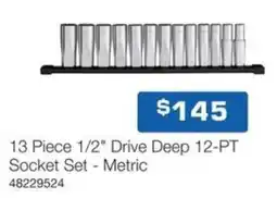 Burson Auto Parts 1/2 drive deep 12 pt socket set metric offer