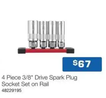 3/8 Drive Spark Plug Socket Set on Rail