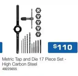 Burson Auto Parts Metric Tap and Die 17 Piece Set - High Carbon Steel offer