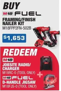 Burson Auto Parts M18 fuel framing finish nailer kit offer