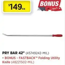 Gasweld Tool Centre Pry bar 42 offer