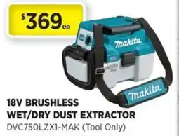 Gasweld Tool Centre 18v brushless wet dry dust extractor offer