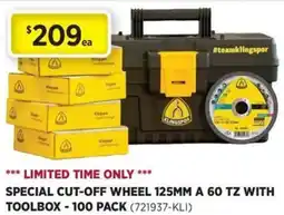 Gasweld Tool Centre Special cut off wheel 125mm a 60 tz with toolbox offer