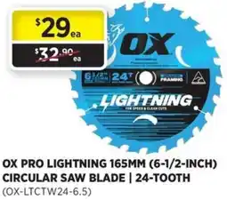 Gasweld Tool Centre Ox pro lightning 165mm circular saw blade 24 tooth offer