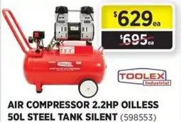 Gasweld Tool Centre Air compressor 2.2hp oilless steel tank silent offer