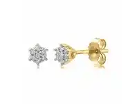 Bevilles Jewellery 9ct Yellow Gold Diamond Star Stud Earrings offer
