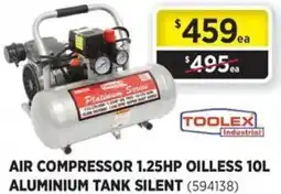 Gasweld Tool Centre Air compressor 1.25hp oilless aluminium tank silent offer