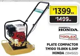 Gasweld Tool Centre Plate compactor tm100 19.8kn 6.5hp honda offer