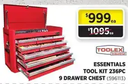 Gasweld Tool Centre Essentials tool kit 236pc 9 drawer chest offer
