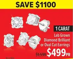 Shiels Lab Grown Diamond Brilliant or Oval Cut Earrings offer