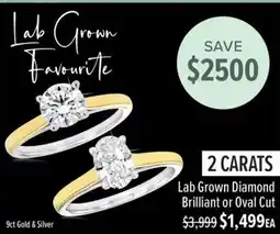 Shiels Lab Grown Diamond Brilliant or Oval Cut offer