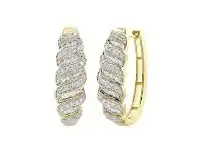 Bevilles Jewellery 9ct Yellow Gold 0.50ct Diamond Oval Hoop Earrings offer