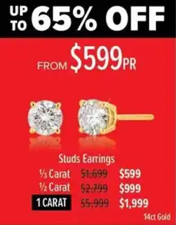Shiels Studs Earrings 1/3 Carat offer