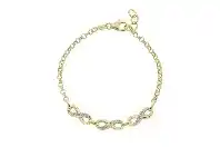 Bevilles Jewellery 9ct Yellow Gold Silver Infused Two Tone Infinity Bracelet offer