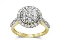Bevilles Jewellery 9ct Yellow Gold Miracle Ring with 0.75ct of Diamonds offer
