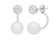Bevilles Jewellery Stainless Steel Crystal Ball Earrings offer