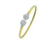 Bevilles Jewellery Stainless Steel Yellow Crystal Pave Teardrop Cuff Bangle offer