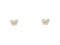 Bevilles Jewellery Girls 9ct Yellow Gold Cubic Zirconia Butterfly Stud Earrings offer