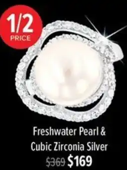 Shiels Freshwater Pearl & Cubic Zirconia Silver offer