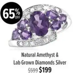 Shiels Natural Amethyst & Lab Grown Diamonds Silver offer