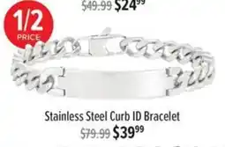 Shiels Stainless Steel Curb ID Bracelet offer