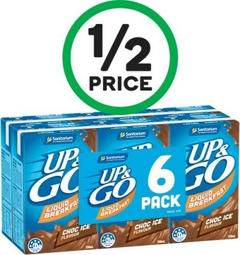 Woolworths Sanitarium Up & Go or Up & Go Energize 6 x 250ml offer
